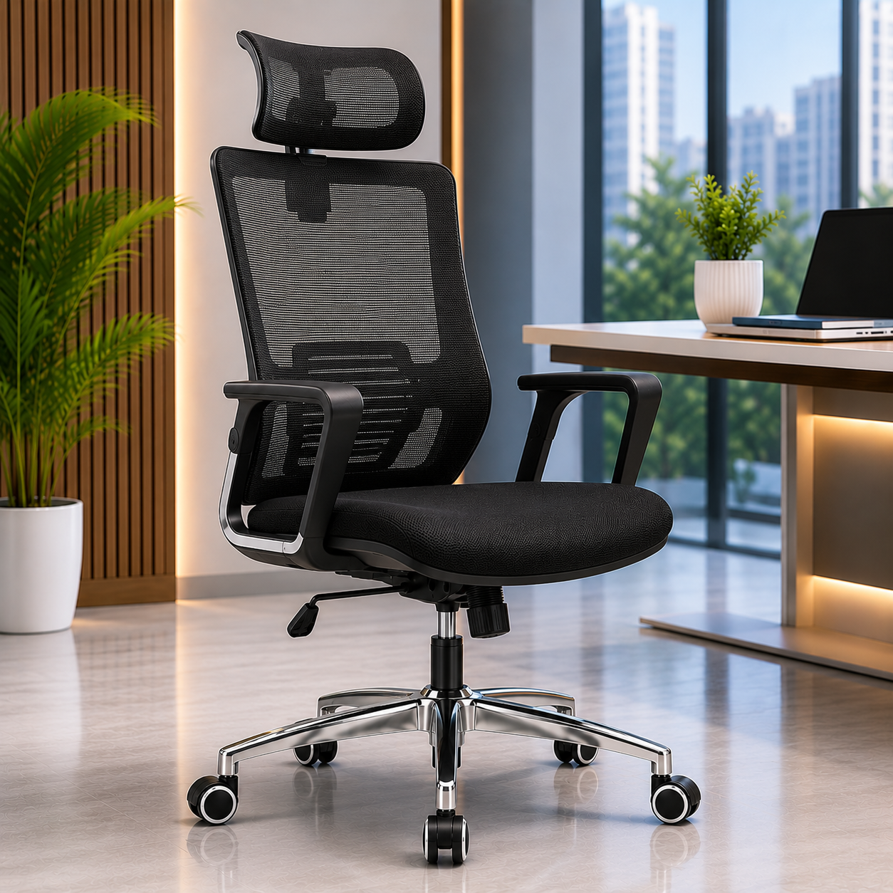 Mesh high back chair manufacturer in delhi
